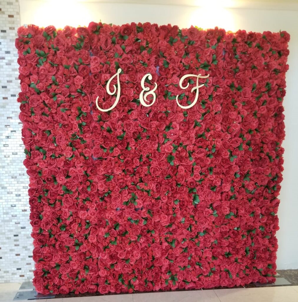 Toronto flower wall in red