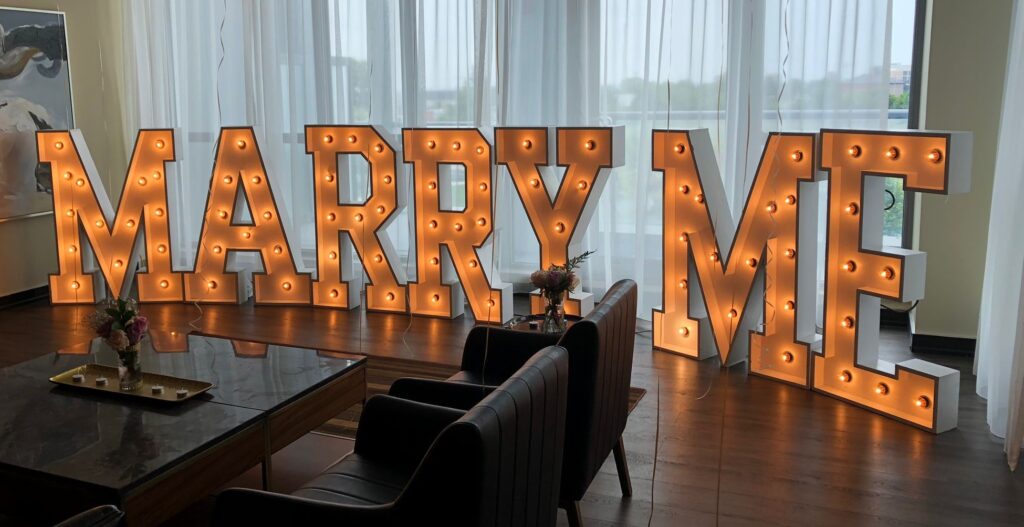 Marquee letter rentals in Aurora