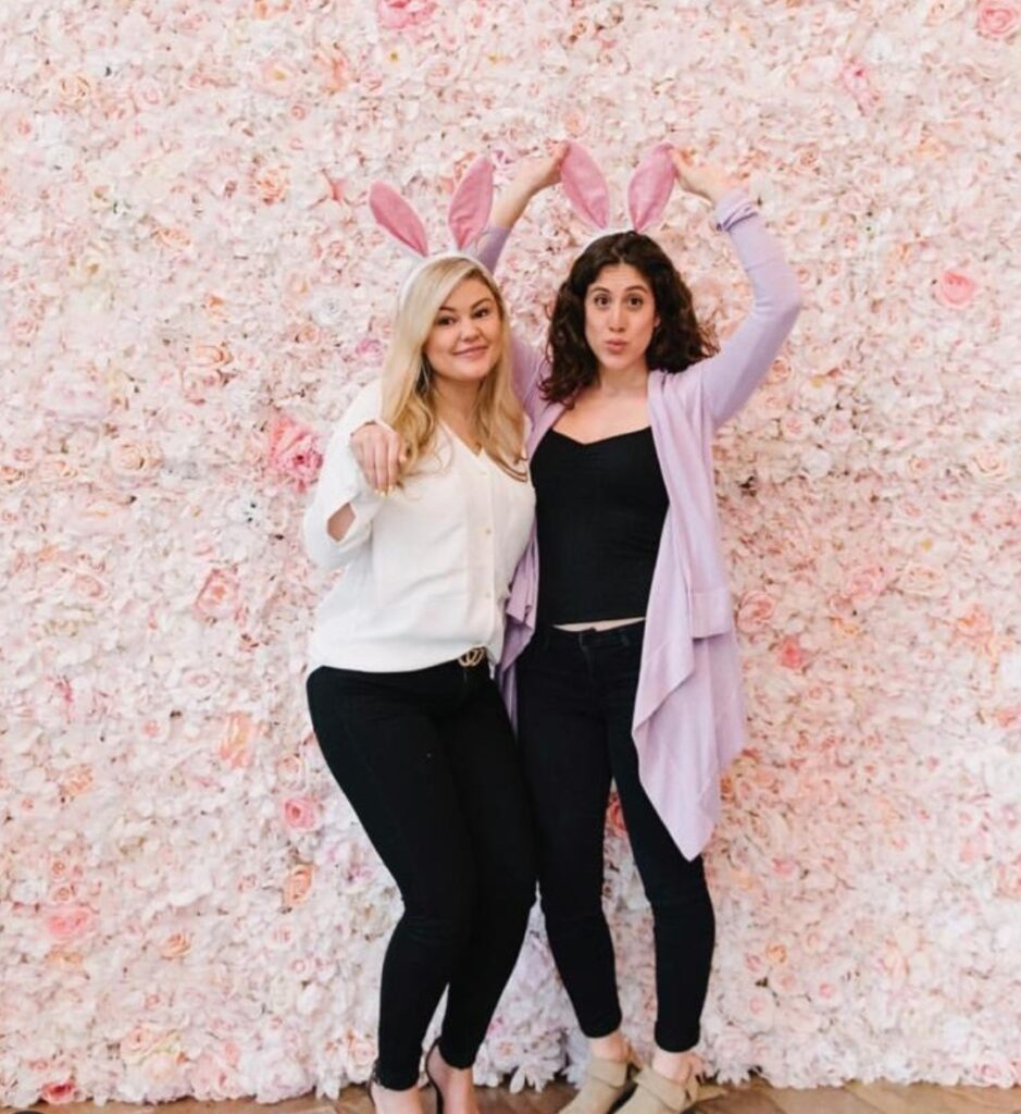 Pink roses flower wall in Toronto