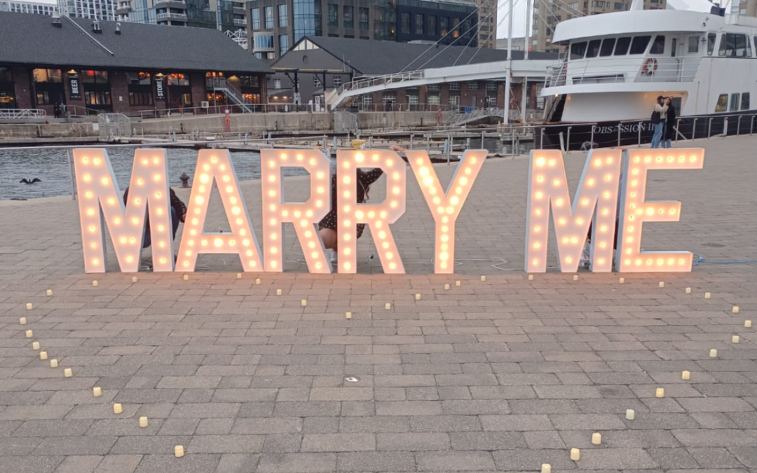 Toronto Marquee Letters for Valentine’s Day Proposal