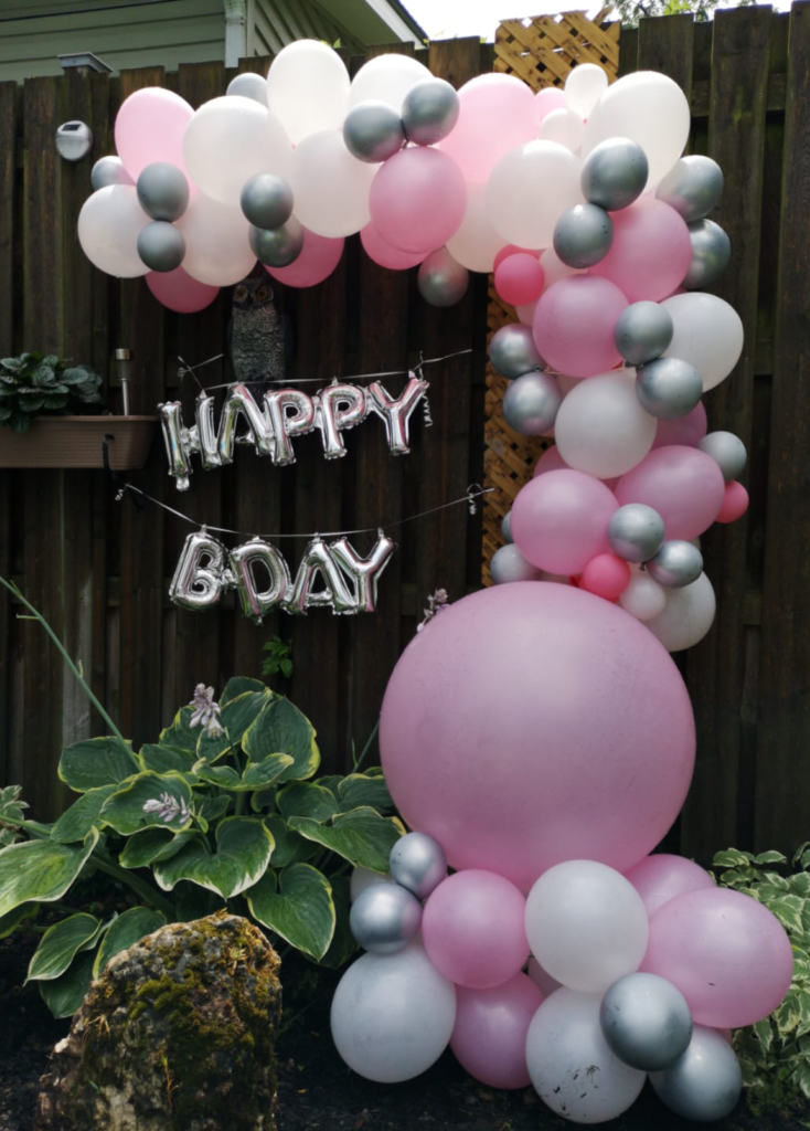 Toronto Balloons decor half arch pink