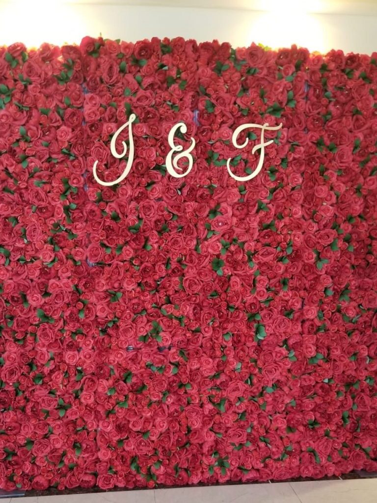 red roses flower wall in Toronto